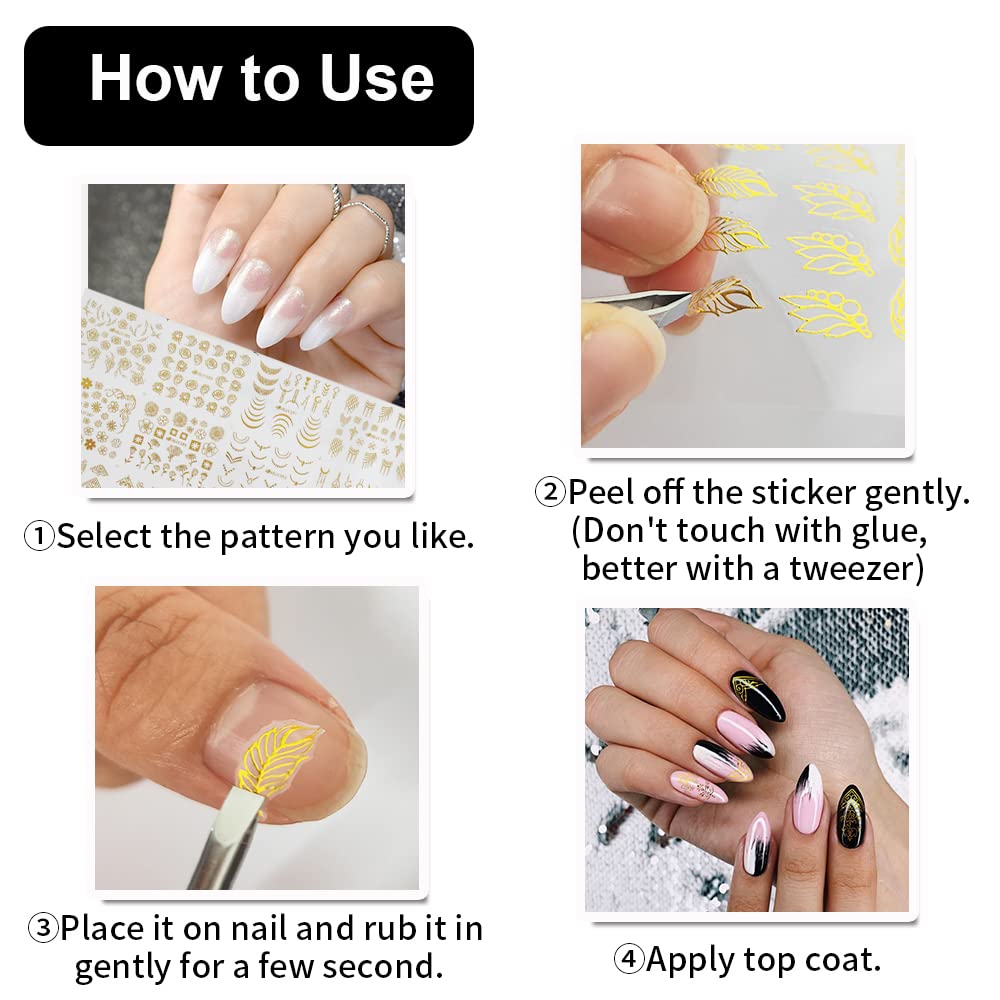 12 Designs Self-Adhesive Nail Stickers