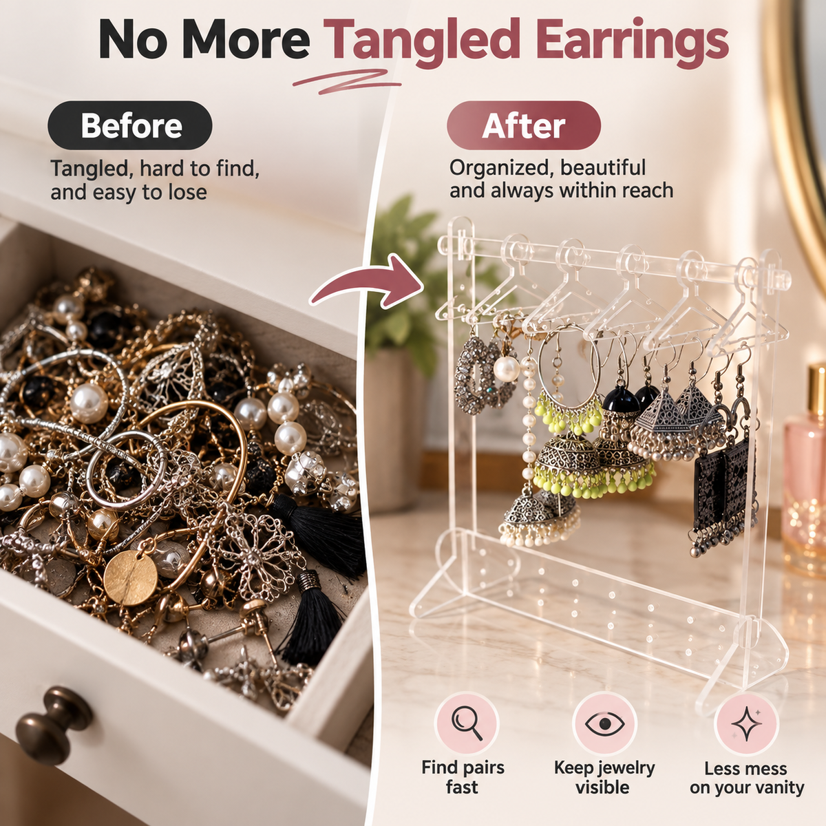 💎DreamJewel™  Earrings Stand Organizer - With Mini Hangers