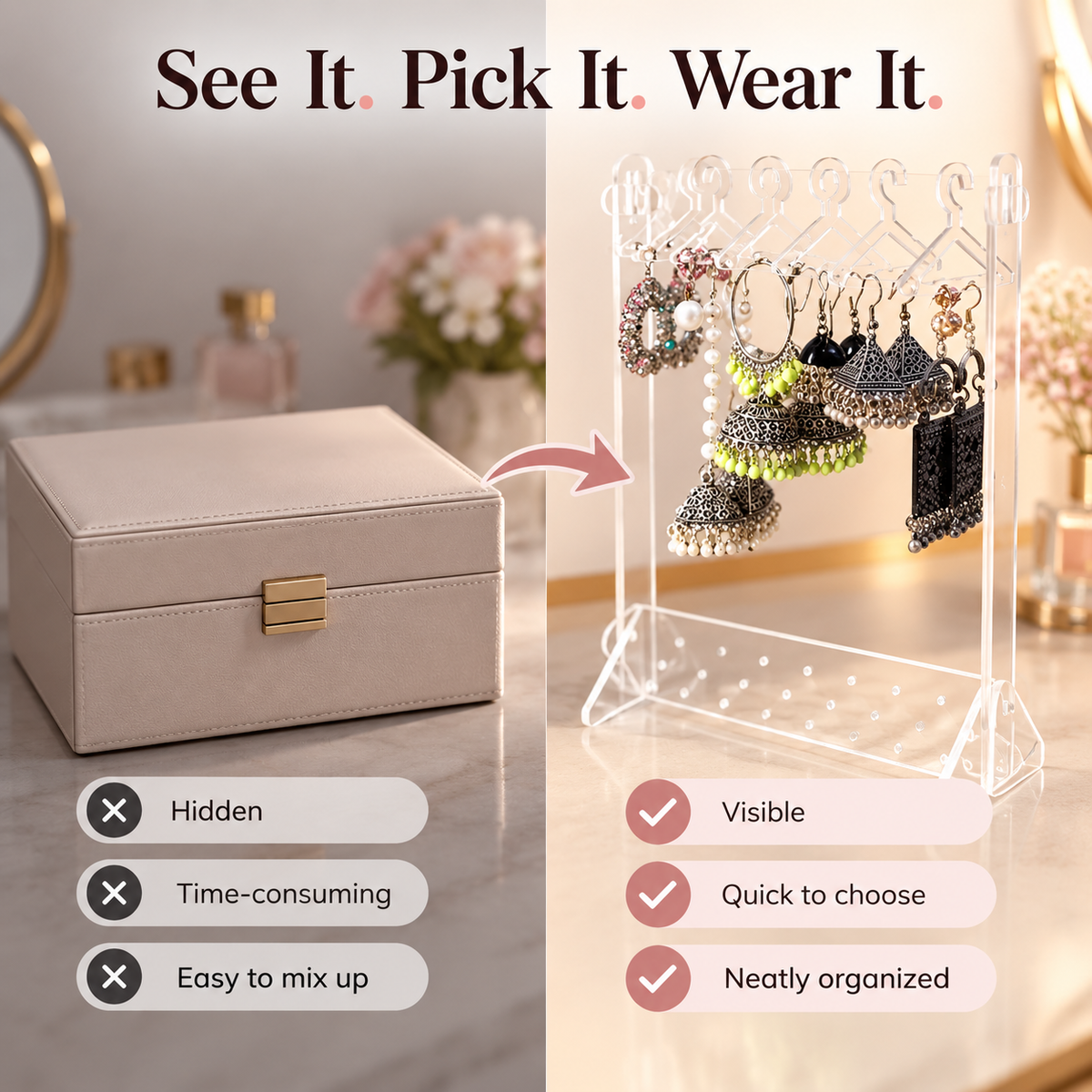 💎DreamJewel™  Earrings Stand Organizer - With Mini Hangers