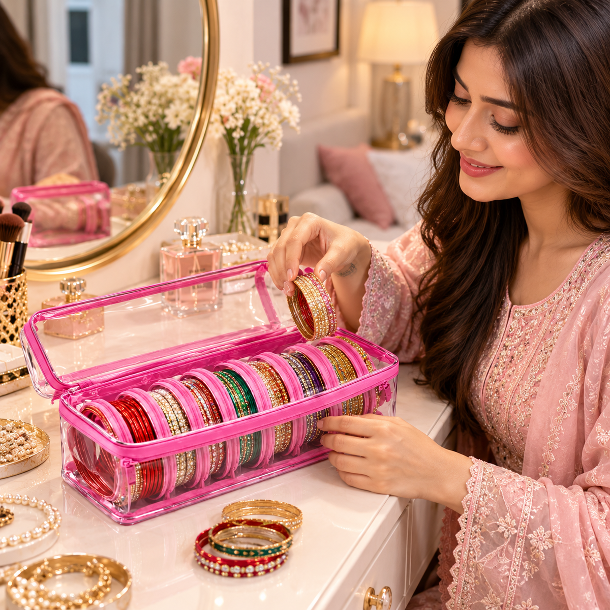 Luxury Bangle Organizer Box – Transparent Jewelry Storage Case – Forher