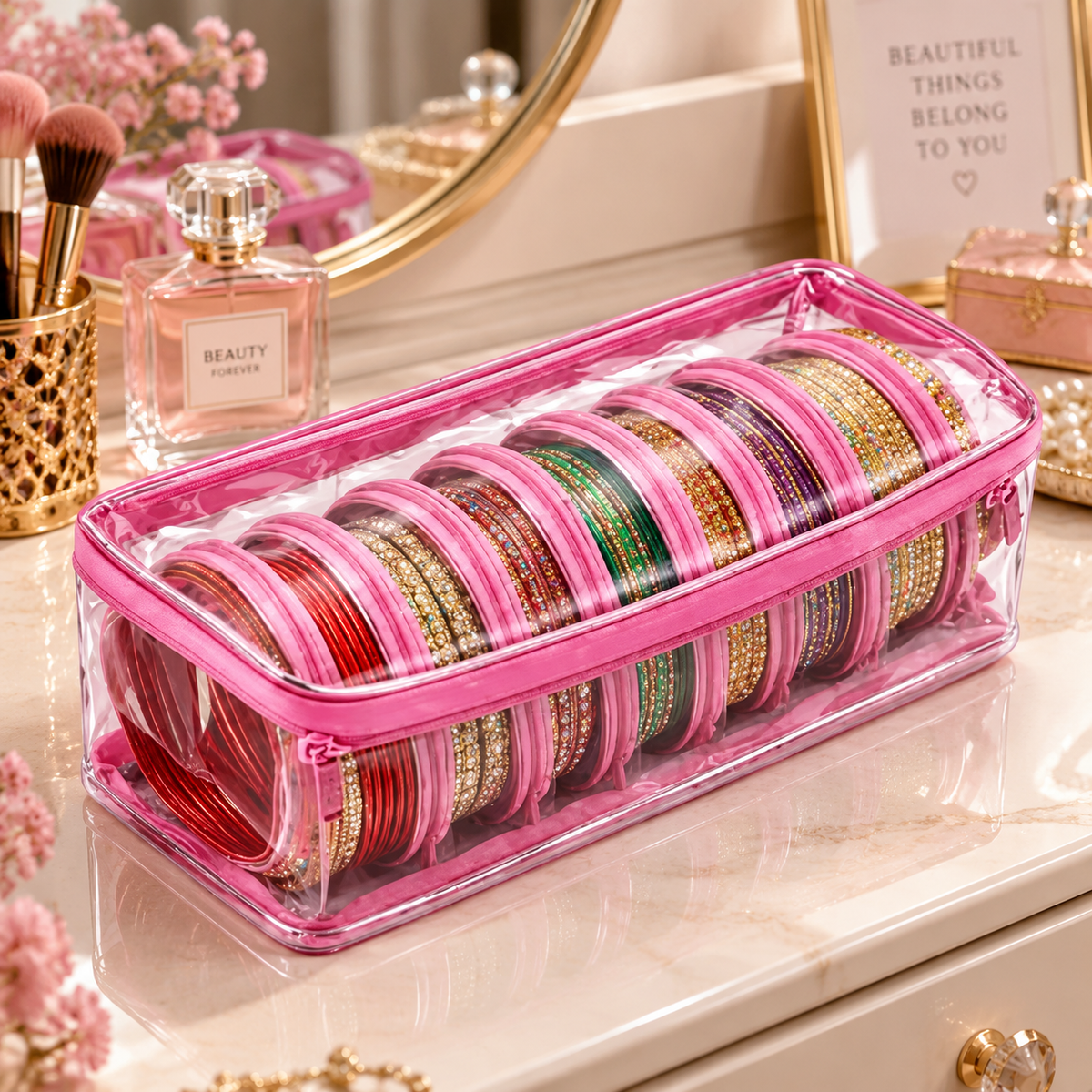 Luxury Bangle Organizer Box – Transparent Jewelry Storage Case – Forher