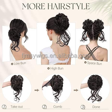 ✨ Synthetic Curly Messy Chignon Hair Bun ✨