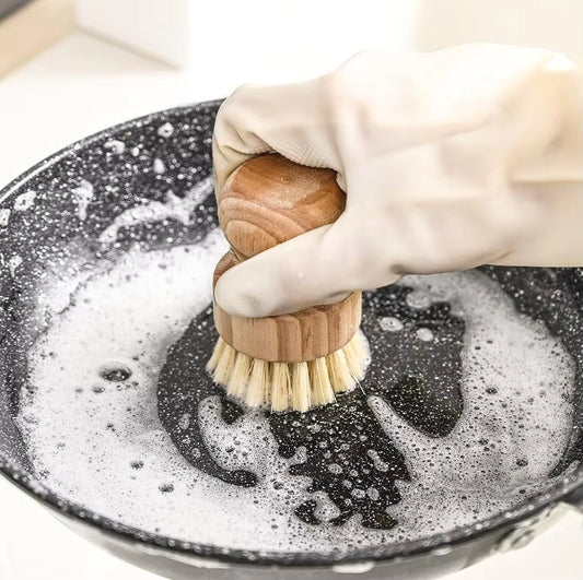 🍽️ Natural Wooden Dishwashing Brush for Pots & Pans