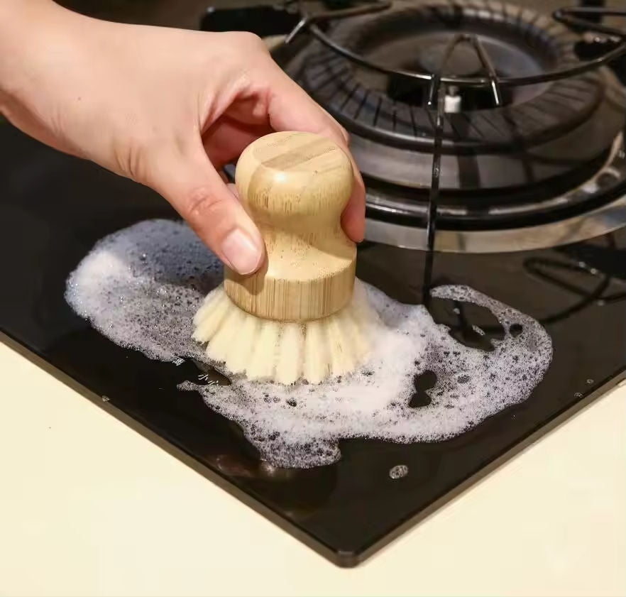 🍽️ Natural Wooden Dishwashing Brush for Pots & Pans