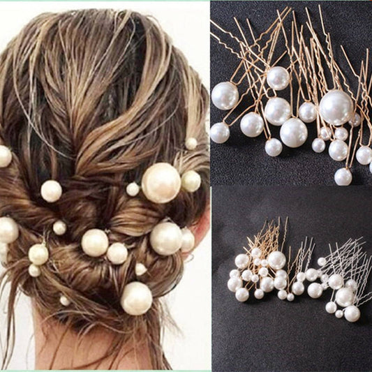 💫 Elegant Pearls U-Shaped Hairpins 💫