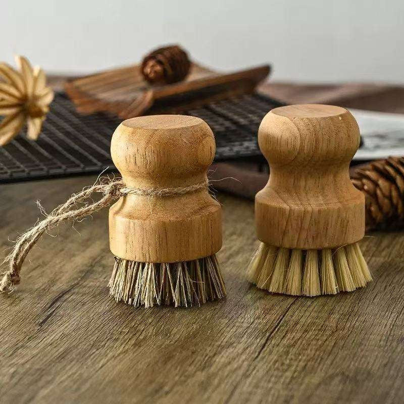 🍽️ Natural Wooden Dishwashing Brush for Pots & Pans