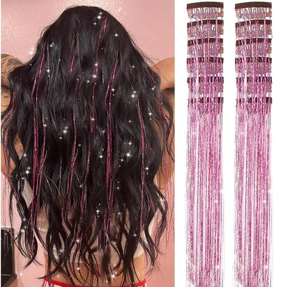 ✨ Glitter Hair Magic – Shine in Red, Pink & Gold ✨