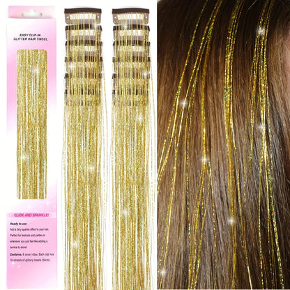 ✨ Glitter Hair Magic – Shine in Red, Pink & Gold ✨