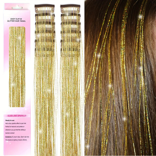 ✨ Glitter Hair Magic – Shine in Red, Pink & Gold ✨
